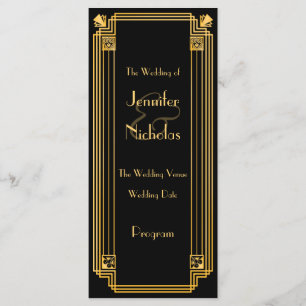 Great 1920s Art Deco Inspired Wedding Progr Program