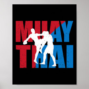 Great 2 Muay Thai Fighter Design Kickboxer Mma Tra Poster