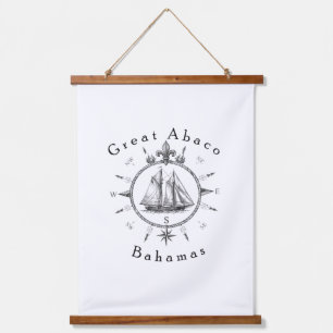 Great Abaco Bahamas Nautical Sailing Compass sail Hanging Tapestry