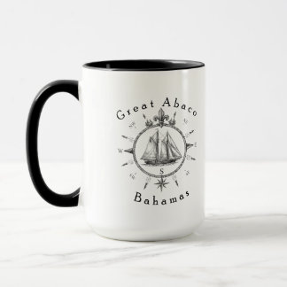 Great Abaco Bahamas Nautical Sailing Compass sail Mug