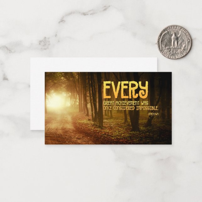 "Great achievements" Inspirational Quote Card (Front/Back In Situ)