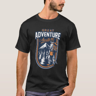 Great Adventure Awaits Outdoor Wander Backpacking  T-Shirt