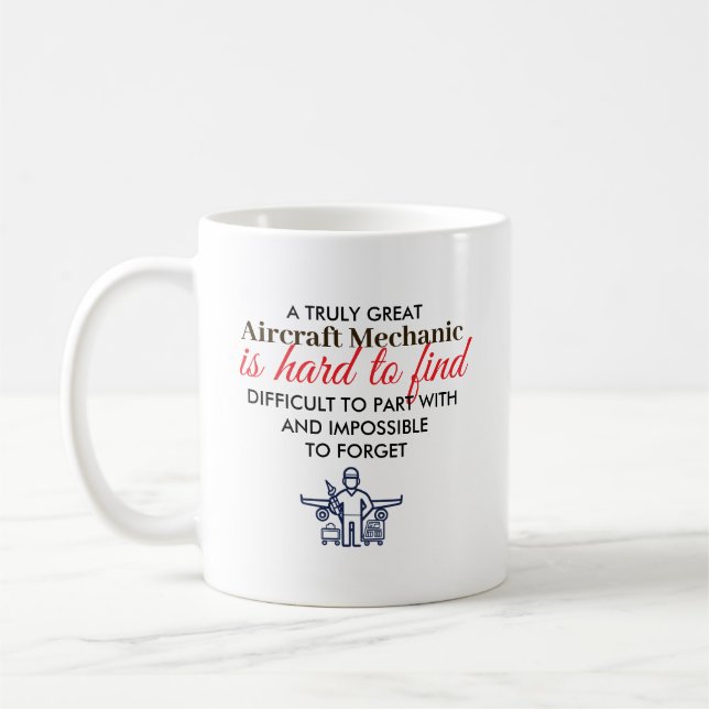 Great Aircraft Mechanic Personalised Name Gift Coffee Mug (Left)