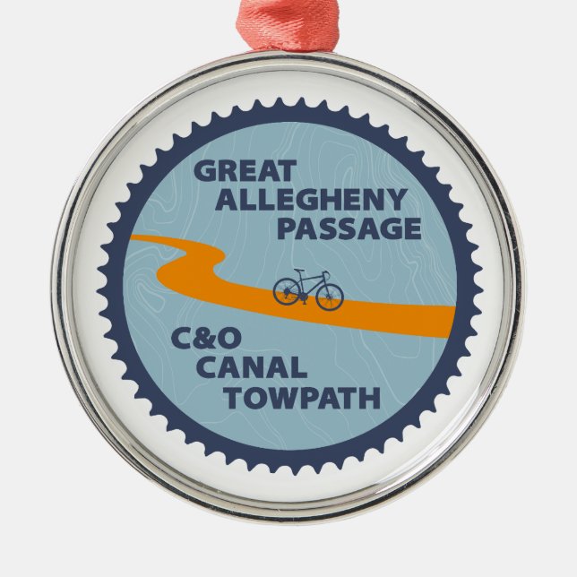 Great Allegheny Passage C&O Canal Chain Ring Metal Ornament (Front)