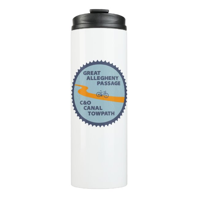 Great Allegheny Passage C&O Canal Chain Ring Thermal Tumbler (Front)