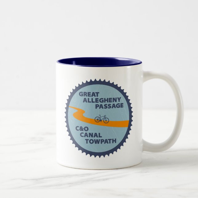 Great Allegheny Passage C&O Canal Chain Ring Two-Tone Coffee Mug (Right)