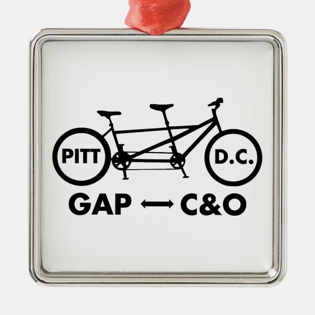 Great Allegheny Passage C&O Canal Towpath Tandem Metal Ornament (Front)