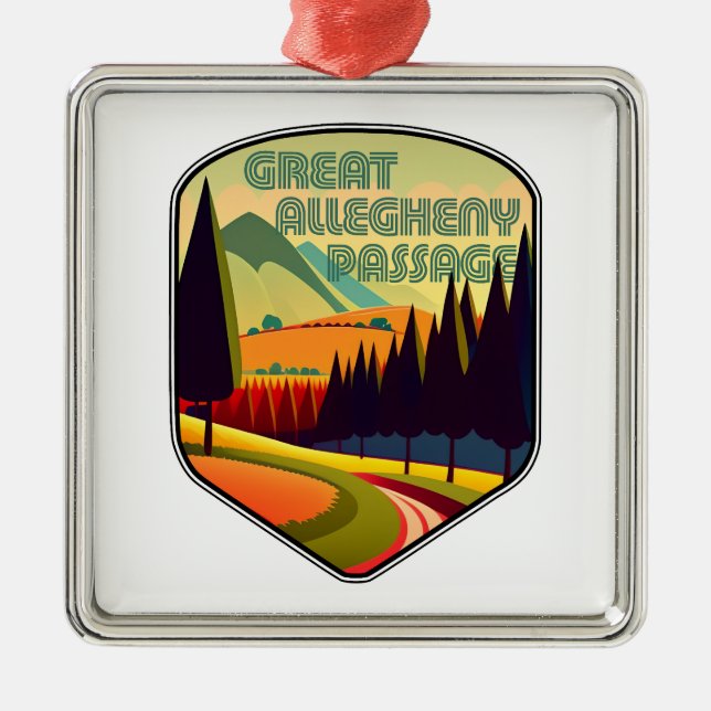 Great Allegheny Passage Colours Metal Ornament (Front)