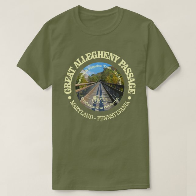 Great Allegheny Passage (cycling c) T-Shirt (Design Front)
