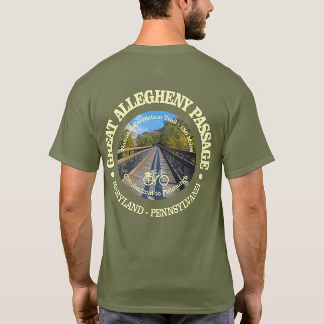 Great Allegheny Passage (cycling c) T-Shirt (Back)
