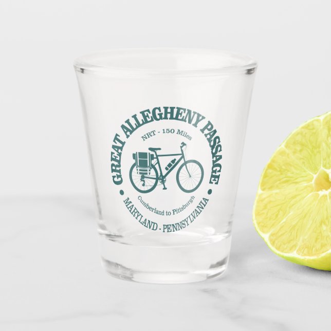 Great Allegheny Passage (cycling) Shot Glass (Front)