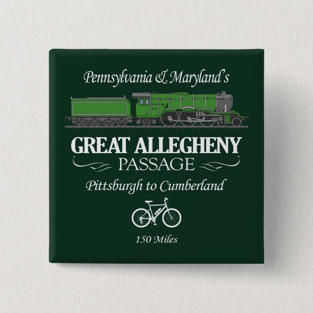 Great Allegheny Passage (RT2) 15 Cm Square Badge (Front)