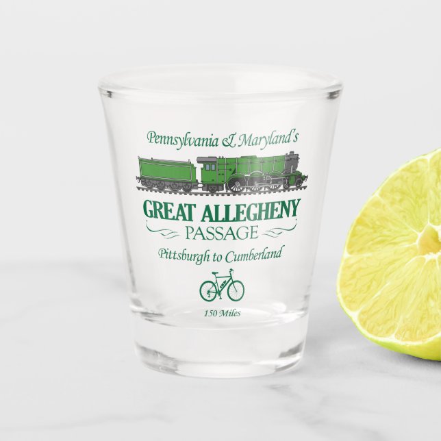 Great Allegheny Passage (RT2) Shot Glass (Front)