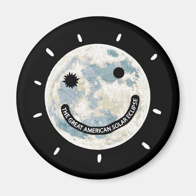 Great American Solar Eclipse Moon Emoji Magnet (Front)