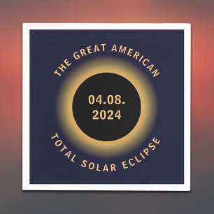 Great American Total Solar Eclipse 8 April, 2024 Napkin