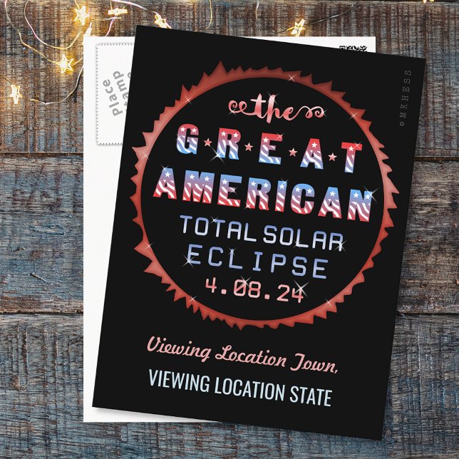 Great American Total Solar Eclipse April 8th 2024 Postcard (Creator Uploaded)