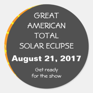 Great American Total Solar Eclipse customisable Classic Round Sticker
