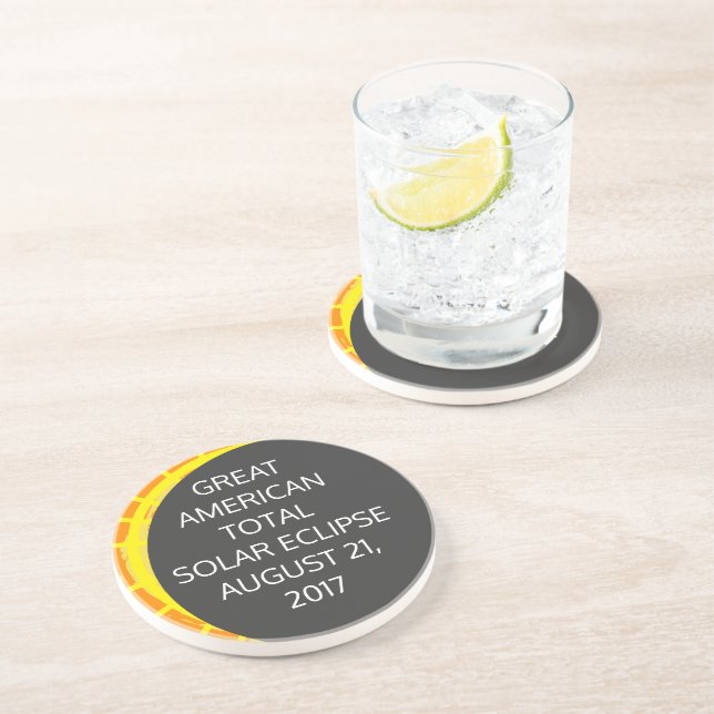 Great American Total Solar Eclipse customisable Coaster (Side)