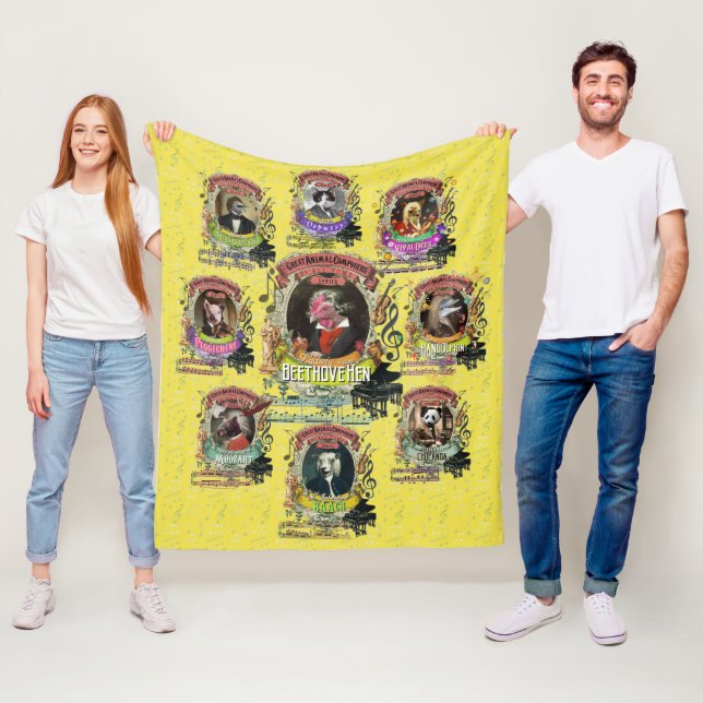 Great Animal Composers Classical Music Fleece Blanket (In Situ)