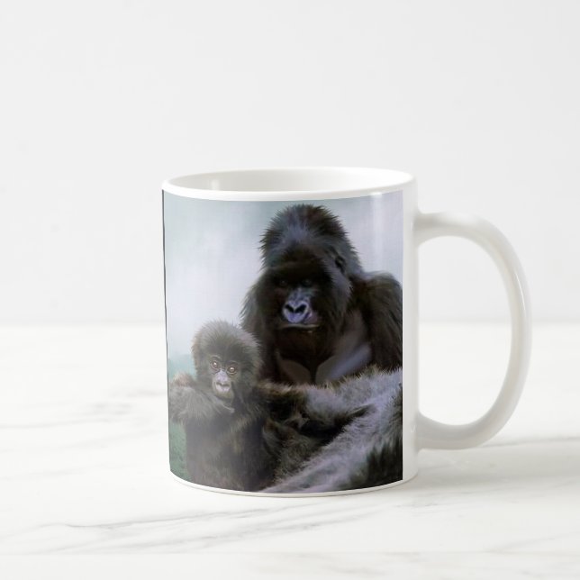 GREAT APES Mountain Gorilla & Baby Gorilla Coffee Mug (Right)