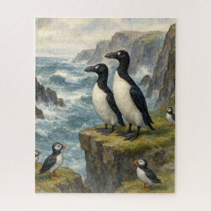 Great Auk Wild Coastal Scene Jigsaw Puzzle