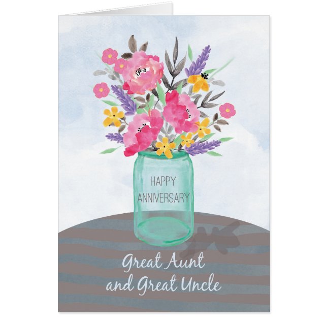 Great Aunt and Great Uncle Anniversary Jar Vase (Front)
