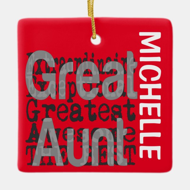 Great Aunt Extraordinaire CUSTOM Ceramic Ornament (Front)