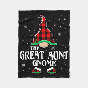 Great Aunt Gnome Buffalo Plaid Family Group Christ Fleece Blanket