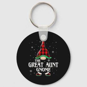 Great Aunt Gnome Buffalo Plaid Family Group Christ Key Ring