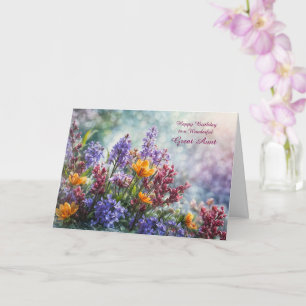 Great Aunt Happy Birthday with Pretty Flowers  Card