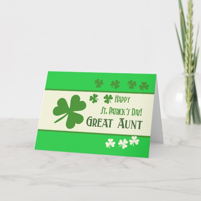 Great Aunt Happy St. Patrick's Day Card (Front)