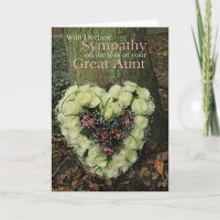 Great Aunt loss Rose sympathy Card