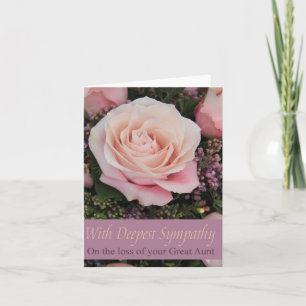 Great Aunt loss Rose sympathy Card