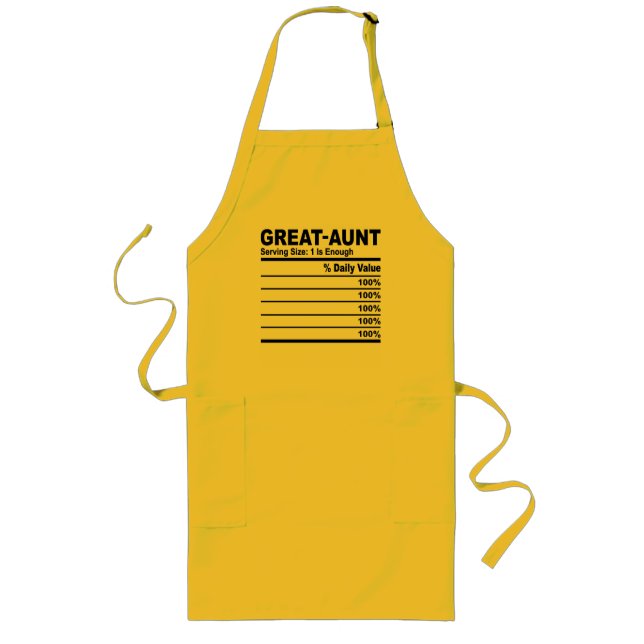 Great Aunt Nutrition Facts Personalised Men Women  Long Apron (Front)
