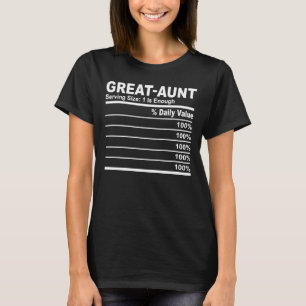 Great Aunt Nutrition Facts Personalised Men Women  T-Shirt