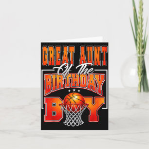 Great Aunt Of Birthday Boy Basball Matching Family Card