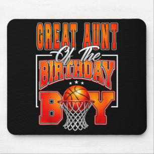 Great Aunt Of Birthday Boy Basball Matching Family Mouse Pad