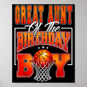 Great Aunt Of Birthday Boy Basball Matching Family Poster