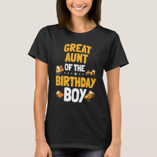 Great Aunt Of The Birthday Boy Construction Worker T-Shirt