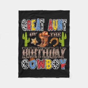 Great aunt of the birthday cowboy western birthday fleece blanket