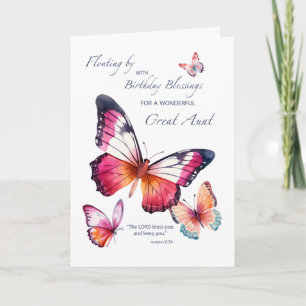Great Aunt Religious Birthday Butterflies Card