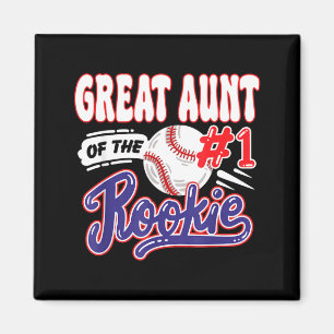 Great Aunt Rookie Of Year 1st Bday Baseball Theme Magnet