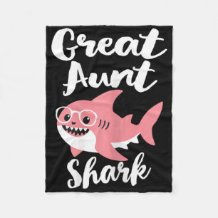 Great Aunt Shark Mother's Day Grandma Funny Fleece Blanket