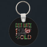 Great Auntie Of The 1 Year Old Football 1st Year D Key Ring<br><div class="desc">Great Auntie Of The 1 Year Old Football 1st Year Down Bday</div>