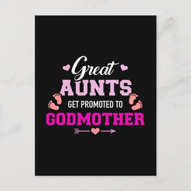 Great aunts get promoted to godmother postcard (Front)