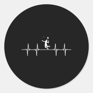 Great Badminton Heartbeat Gift Shuttle  Classic Round Sticker