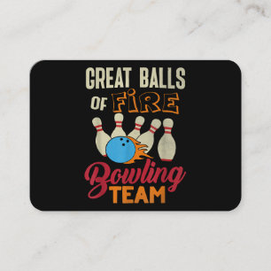 Great Balls Fire Bowling Team Shirt Funny Vintage Business Card