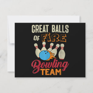 Great Balls Fire Bowling Team Shirt Funny Vintage  Holiday Card