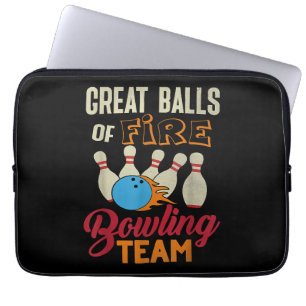 Great Balls Fire Bowling Team Shirt Funny Vintage  Laptop Sleeve