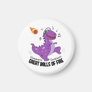 Great Balls Of Fire Dinosaur Meteor Magnet